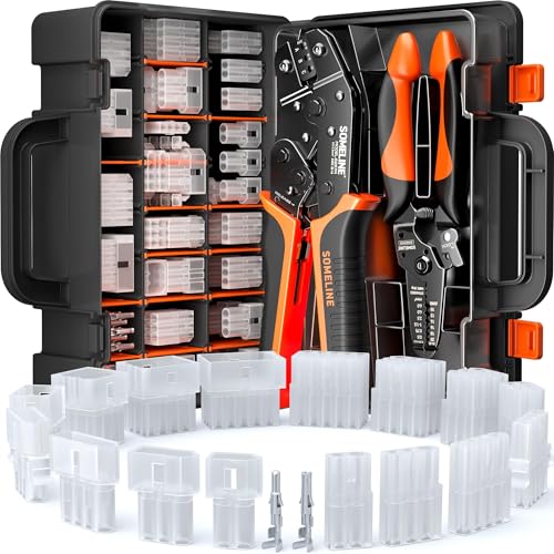 SOMELINE �W��.093�C���`(2.36mm)�R�l�N�^�����c�[���L�b�g�A5.03mm�s�b�`�s��&�\�P�b�g�n�E�W���O(2-15�s��)�A20-14AWG�[�q�A�r���e�[�W�A�[�P�[�h�A�s���{�[���APSU�C���p��Molex.093�ƌ݊�������