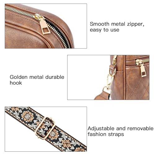 Telena Crossbody bags for Women Trendy Quilted Crossbody Bag Faux Leather Purse with Wide Strap4