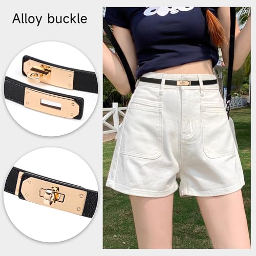 Womens Skinny Belts For Adjustable With Metal Buckle Womens Rotating Lock Buckle Waistband Dresses Jeans and Coats3