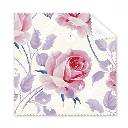 Cadeau tissu rose dessin flore pour nettoyage de lunettes et écrans 5pcs