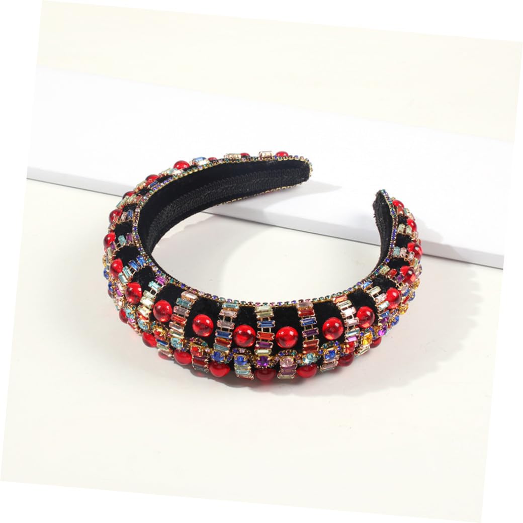 DOITOOL 3 Piezas diadema de ala ancha con diamantes completos coleteros scrunchies hair ties hair band hair topper gótico joyas rubor Decorar novia Accesorios para el cabello paño