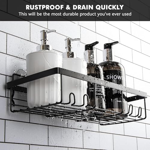 Image of ARQUIN Bathroom Organizer Without Drill Wall Shelf Self Adhesive Bathroom Shelf for Wall with Magic Stickers GI Steel Bathroom Accessories Set - (Pack of 2)