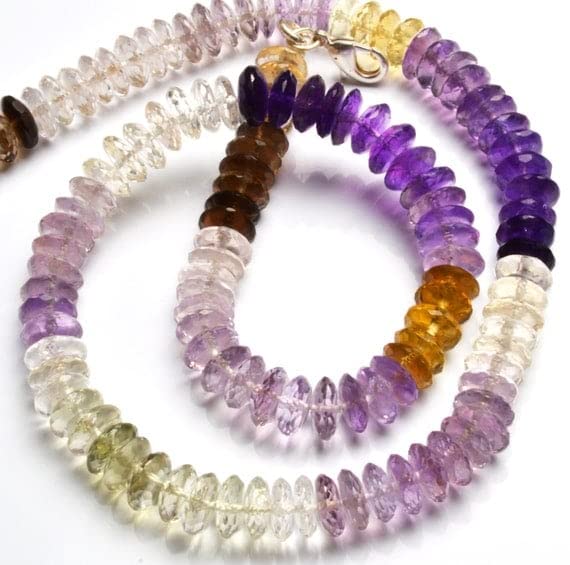 Améthyste citrine quartz fumé naturel 8mm perles facettées pour fabrication bijoux DIY