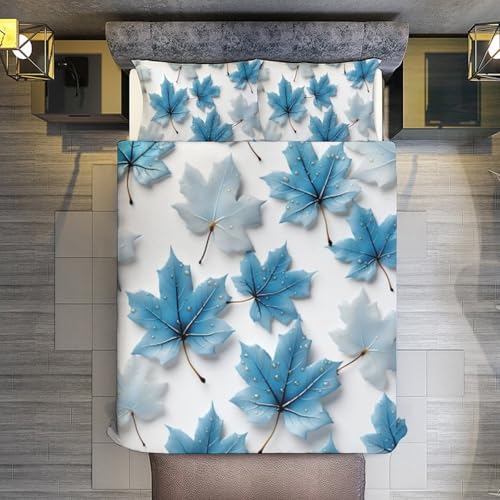 Juego de cama de microfibra de 3 piezas con cremallera y 2 fundas de almohada de animales para habitación 7