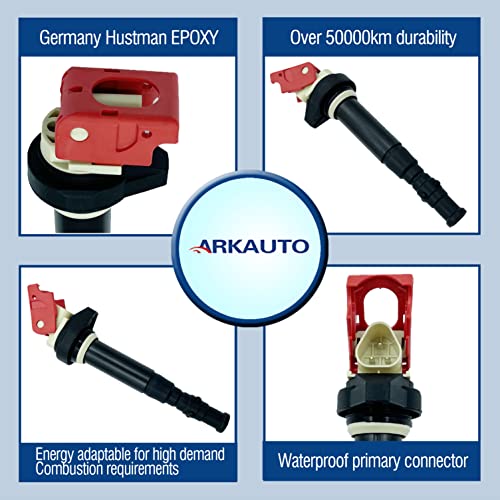 10Pcs Arkauto High Performance Energy Red Top Ignition Coil 12137835108 12137841556 Uf572 Uf-572 C1643 12137841556 5C1700 For Bmw M5 M6 E60 E61 E63 E64 5.0L V10 S85 #TOP1