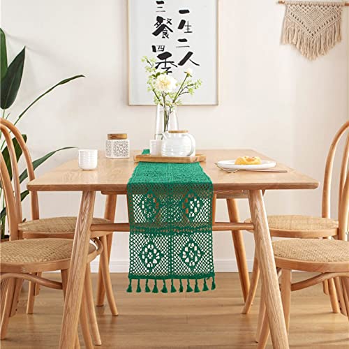 Chemin de table à grille creuse vert pour décoration de fête - 3