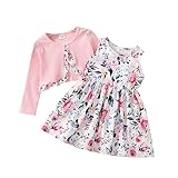 PATPAT Toddler Baby Girl Cotton Dress Long Sleeve Crewneck Dresses Toddler Casual Dress