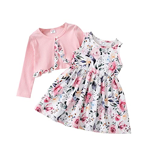 Patpat Toddler Baby Girl Cotton Dress Long Sleeve Crewneck Dresses Toddler Casual Dress #TOP4