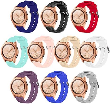 UCAI 10 Pack Bands Compatible with Galaxy Watch 3 41mm / Galaxy Active 2 40mm 44mm / Galaxy Watch 42mm Smart Watch, 20mm Silicone Sport Strap with Quick Release for women and men
