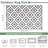 Habaylin Outdoor Teppich Wetterfest, Wendbarer Balkon Teppich 120x180 cm, Leichtgewicht Picknickdecke Vorzeltteppich für Camping Terrasse Garten, Grau