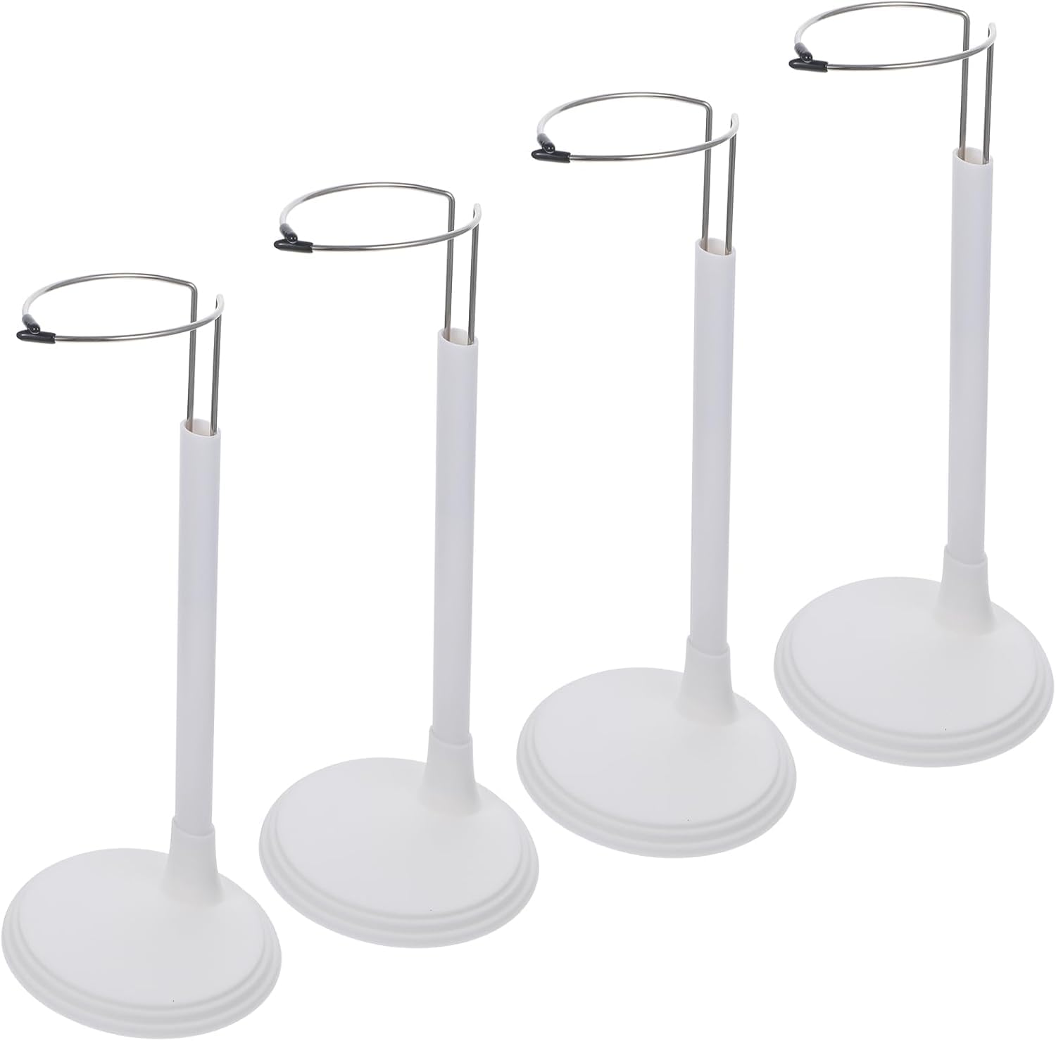 Niltracy 4Pcs Adjustable Doll Stands, 13-18 Inches Doll Display Rack, White Support Stand, Action Figures- Height 8-11 Inches (20-28cm), Storage Organizer