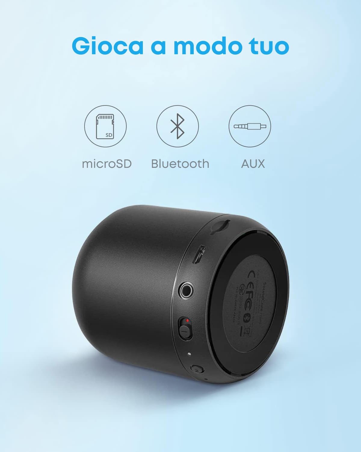 Anker soundcore Mini Cassa Bluetooth Portatile, Cassa Tascabile Altoparlante Bluetooth Portatile con Bassi Potenti, Raggio di Connessione