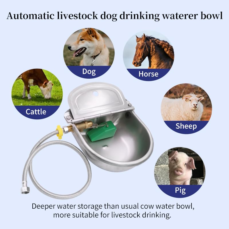 Abbeveratoio Automatico Per Animali In Acciaio Inox - Per Cani, Bovini, Cavalli, Con Valvola A Galleggiante
