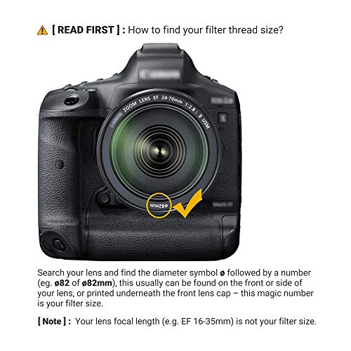 Image of JJC 82mm ND Filter ND2-2000 VND Variable Neutral Density Fader for Canon EF 24-70mm f2.8L, RF 15-35mm f2.8L, Nikon AF-S 24-70mm f2.8E, Sony FE 24-70mm f2.8 Lens & Other Lenses with 82mm Filter Thread