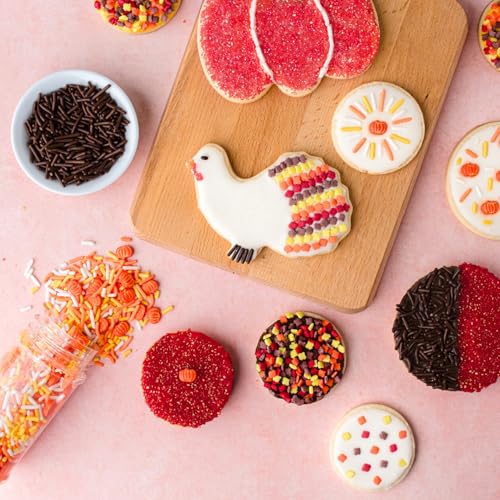 Image of Sweets Indeed Sprinkles, 4 Pack, Edible Sprinkle Mix, Perfect for Cake Decorations, Baking, Ice Cream, Cookies, Cupcake Topper (Fall)