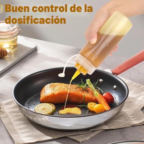 Miniatura 6 de Squeeze Botella De Salsa, 6 Unidades De 360 Ml, Botella De Plástico Con Tapa Sin Bpa, Sin Fugas, Para Pintar, Hornear, Ketchup, Salsa Afilada, Aceite De Oliva, Botella De Especias
