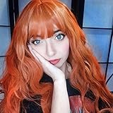 💋STIL: Perücke kupfer-rot Damen, Natürliches Aussehen und weiches Gefühl, gute Textur, starker und langanhaltender Stil,fühlt sie sich an und bewegt sie sich wie Echthaar. Es wird Ihrem eigenen Haar nicht schaden, macht dieser Artikel Sie glänzender und selbstbewusster.
