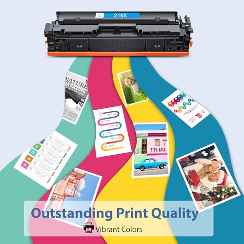 Image of 218X Toner Cartridges 4 Pack High Yield MFP 3301fdw 3301sdw 3201dw Toner | Compatible for HP 218X 218A for HP Color Laserjet Pro MFP 3301fdw 3301sdw 3201dw 3301cdw Printer(Black /Cyan /Yellow /Magenta)