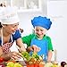 Elcoho 8 Pieces Kids Apron and Chef Hat Set Cotton Adjustable Children's Kitchen Chef Hat with Apron for Cooking and Painting (Black, White, Red, Blue)
