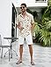 PAODIKUAI Men's Printed Shirt Button Down Short Sleeve Cute Mushroom Hawaiian Shirt (Mushroom Yellow, XX-Large)