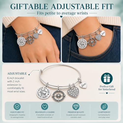 Image of Infinity Collection Best Friends Bracelets- Not Sisters By Blood But Sisters By Heart Bracelet- Friend Jewelry- Gift for Friends