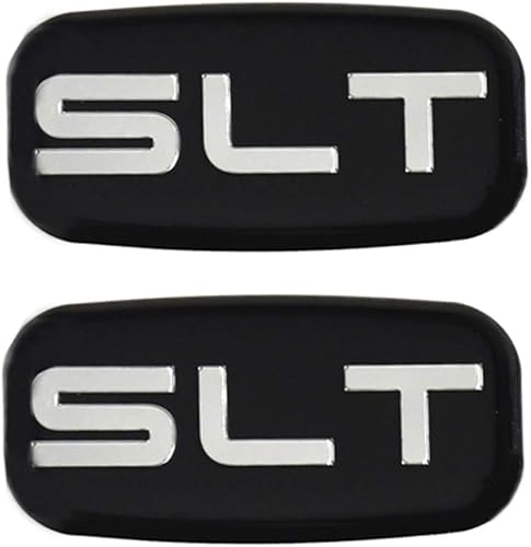 2 emblemas de cabina SLT 3D de repuesto para pilar de techo de Yukon Suburban Sierra 03 06 (cromo/negro)