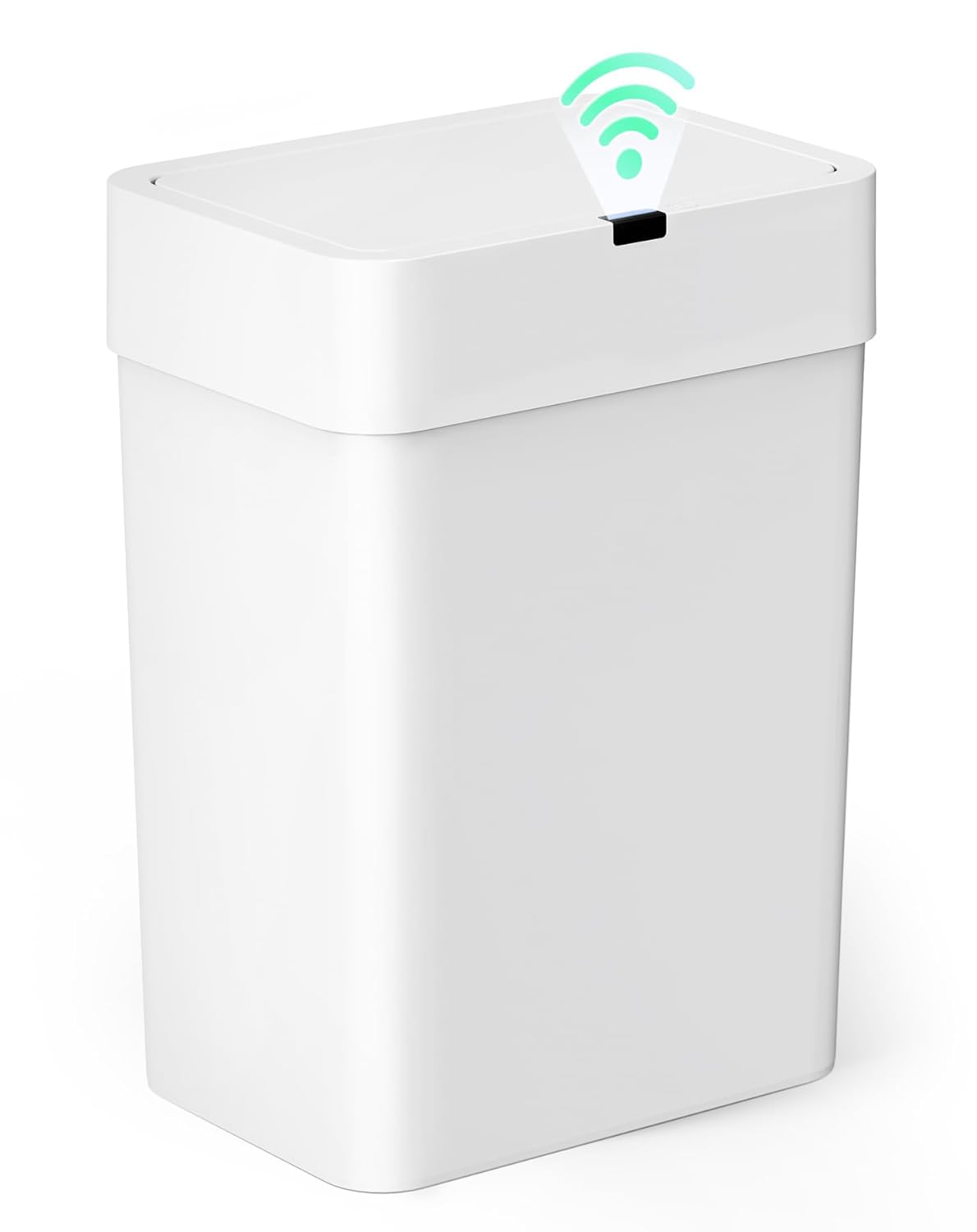 Cesun Bathroom Trash Can with Lid, 4 Gallon Motion Sensor Garbage Can Automatic Touchless Trash Cans, Slim Plastic Smart Waste Basket for Bedroom, Office, Living Room, White