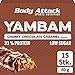 Produktbild Body Attack YAMBAM, Proteinriegel Mix mit 33% Eiweiß, Fitness-Riegel ohne Zuckerzusatz und ohne Aspartam (Chunky Chocolate Caramel, 15 x 80g)