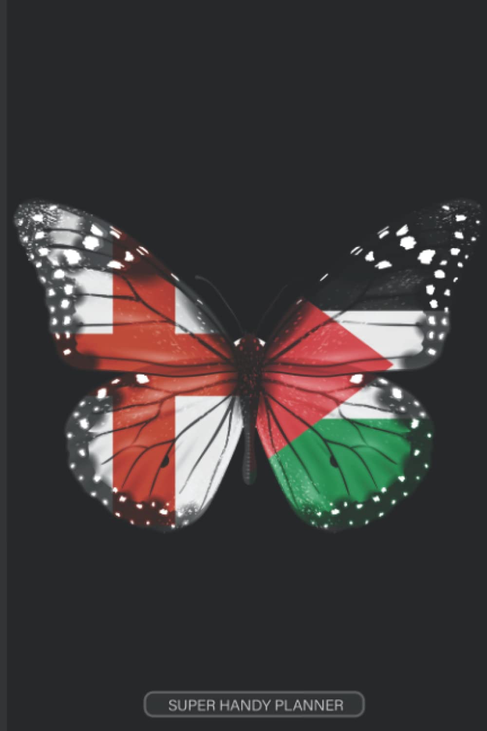 Planner: English Palestinian Flag Combined Butterfly Flags Of England Palestine
