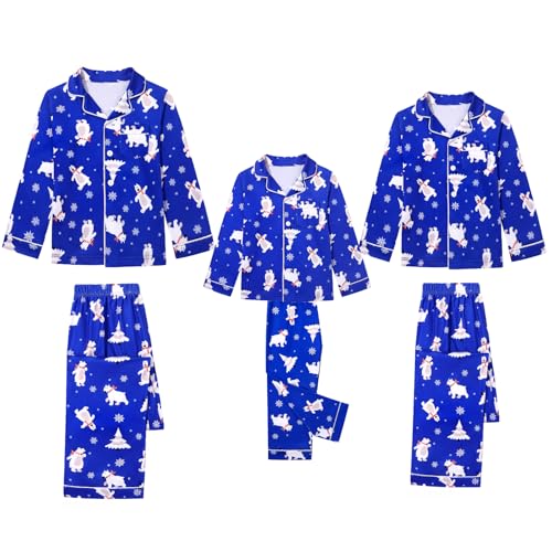 Pijama de Navidad con botones que soluciona la ropa de dormir familiar 3