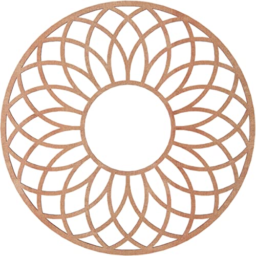 Image of Ekena Millwork 18 inchOD x 6 1 /8 inchID x 1 /4 inchT Cannes Wood Fretwork Pierced Ceiling Medallion, Cherry
