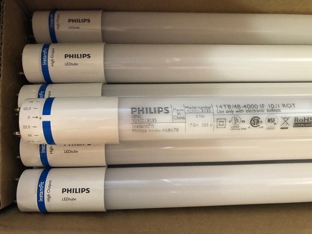10 Pieces Philips 468678 14T8/48-4000 IF 10/1 Rot 4 Feet T8 Tube Ballast Compatible Instanfit 120-277V, 347V 14 W G13 Base 4000K 82CRI 2100 Lumens 50000 Hours
