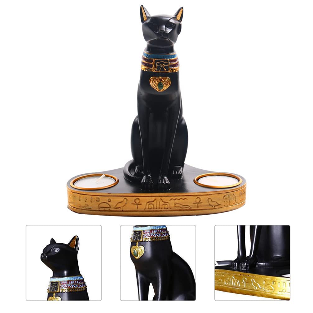 TOPBATHY Candelabro Faraón Egipcio Candelabros Egipcios Candelabros del Antiguo Egipto Portavelas Figura Egipto Estatua De La Diosa Egipcia Dios Anubis Estatua Basti Estilo Europeo Resina
