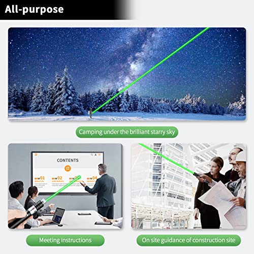 Long Range Green Laser Pointer High Power,[Material Upgrade] Laser Pointer Pen，[2000 metres]Green Lazer Pointer Rechargeable for Hiking,Cat Laser Toy USB Charge - Thumbnail 3