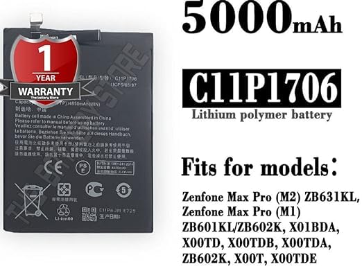 Image of Original C11P1706 Battery for Asus Zenfone Max Pro M1 / M2 Battery with 1 Year Warranty**** (W0000099)