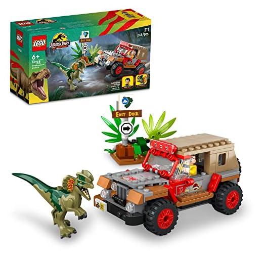 76958 LEGO® Jurassic Park Emboscada do Dilofossauro; Conjunto de Construção (211 Peças)