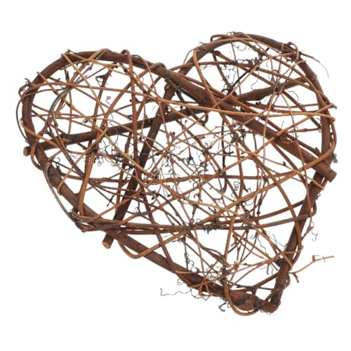 PEPLAYTAL Herzförmiger Rattan Anhänger Hängedeko für DIY Basteln...