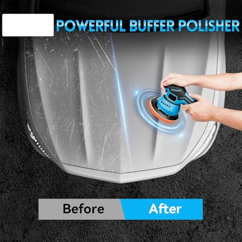 Image of STARQ Cordless Polisher Polishing Machine for Car , 12V Cordless, 8 Speed Setting, Variable Speed Control, 2800-5800 RPM, 3500mAh Rechargeable 2 Batteries, Car Polish Machine