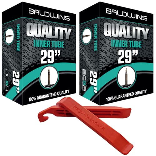 Par de tubos interiores de bicicleta Baldwins de 29 pulgadas x 1.75 a 2.125 (se adapta a cualquier válvula tipo Presta/French de 1.75, 1.85, 1.90, 1.95, 2.0, 2.10, 2.125)