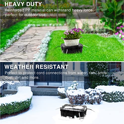 Flemoon Large Outdoor Electrical Box (12.5 X 8.5 X 5 Inch), Ip54 Waterproof Outdoor Extension Cord Cover Weatherproof, Protect Outlet, Plug, Socket, Timer, Power Strip, Holiday Light Decoration, Black #TOP3