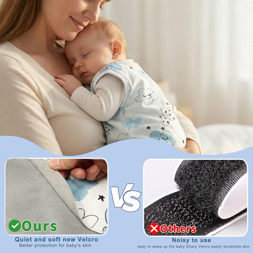 Image of GUNTAIL Newborn Sleep Sack Baby Swaddle,3-Way Adjustable Wearable Blanket,100% Rayon Cotton Swaddling sleeping bag (Clouds & Moon, 0-3 Months)
