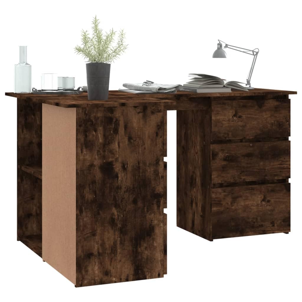 Scrivania ad angolo con incenso, 145 x 100 x 76 cm, in legno moderno, spazioso tavolo da ufficio per computer, casa, ufficio, camera da letto, studio, ideale per piccoli spazi