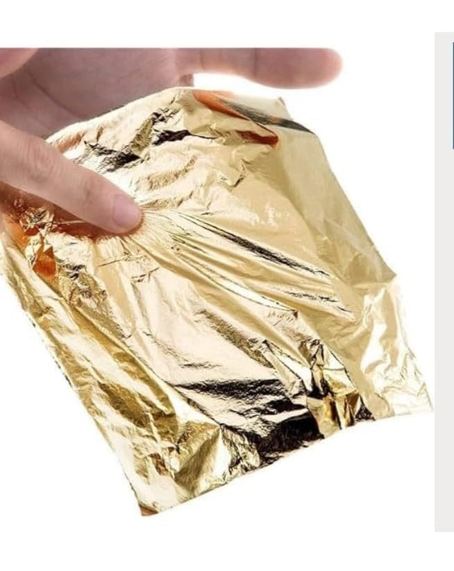 Imitation Gold Leaf Sheets for Resin Art, Gilding, Craft Work – Artificial Gold Leaf for DIY, Decorative Projects (100 Sheets 8X8 CM) (Pack of 4)-image-7