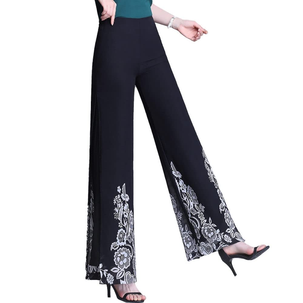 Pantaloni Danza Del Ventre In Chiffon - Donna, Gamba Larga Con Spacco E Paillettes - Foto 8