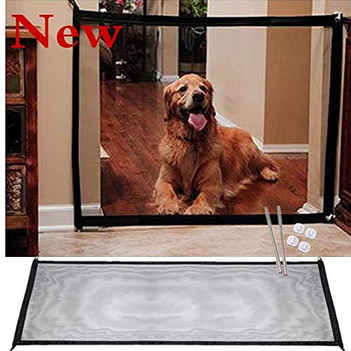 yizeda Pet Safety Gate - Magic Gate Portable Folding Safeguard Install Anywhere, Pet Safety Enclosure (schwarz) Cover