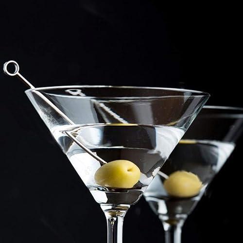 Miniatura 2 de Cabilock 8 palillos de cóctel de acero inoxidable, palillos de Martini, reutilizables, de metal elegante, para bebidas, palillos para adornar