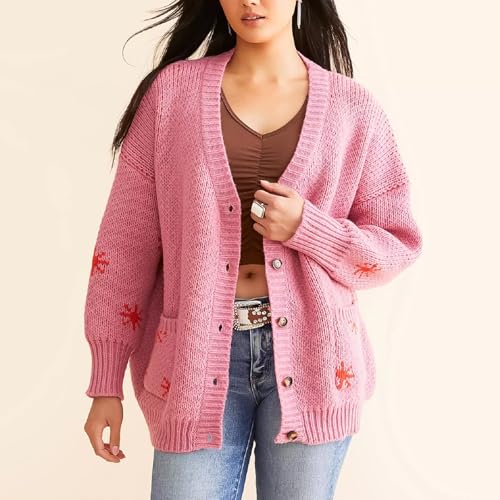 Women Lobster Knit Sweater Cardigan Long Sleeve Button Down Chunky Knit Sweater Y2k Graphic Fall Winter Knitwear2