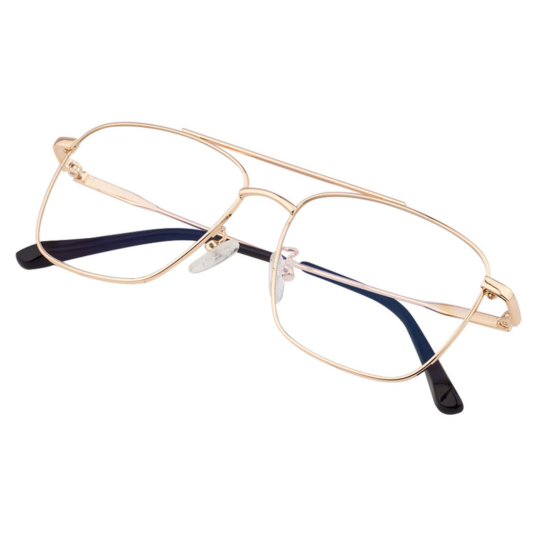Roshfort Unisex Eyeglasses For Men Women Spectacle Frames Light Weight Blueray Block Eye Protection Glasses For Computer Zero Power Bluecut lens Square Medium Size M-3076 Frame Gold (B09LHY7YJR) Amazon Price History, Amazon Price Tracker