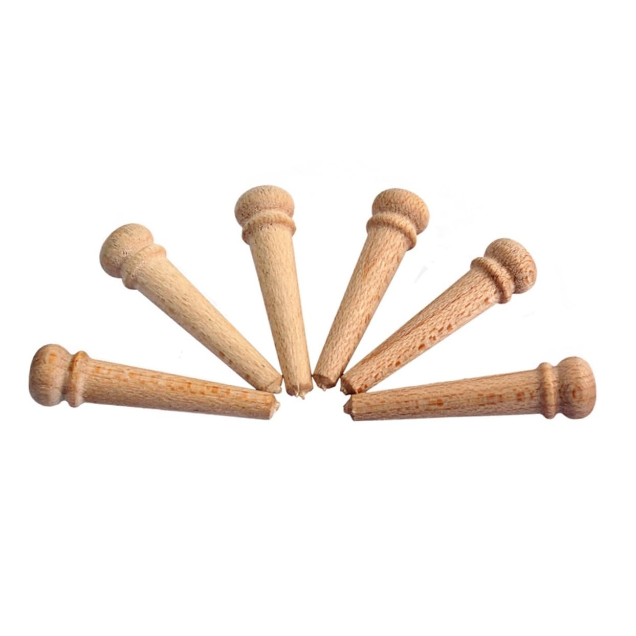Yardwe 6 PCS String Natural Maple Bridge Pins for Acoustic Guitar Easy to Install End Pins for Enhanced Sound Clarity and Responsiveness Replacement Parts for Folk Stringed Instruments