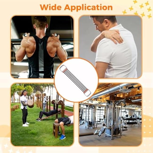 Chest Expander with 5 Adjustable Tubes, Resistance Training Equipment for Upper Body Strength and Muscle Building